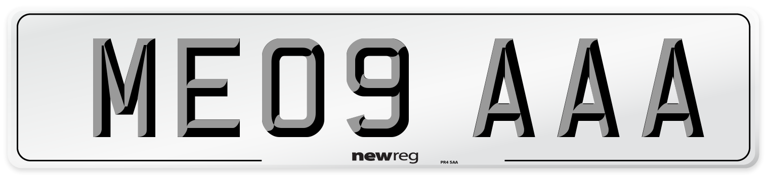ME09 AAA Number Plate from New Reg